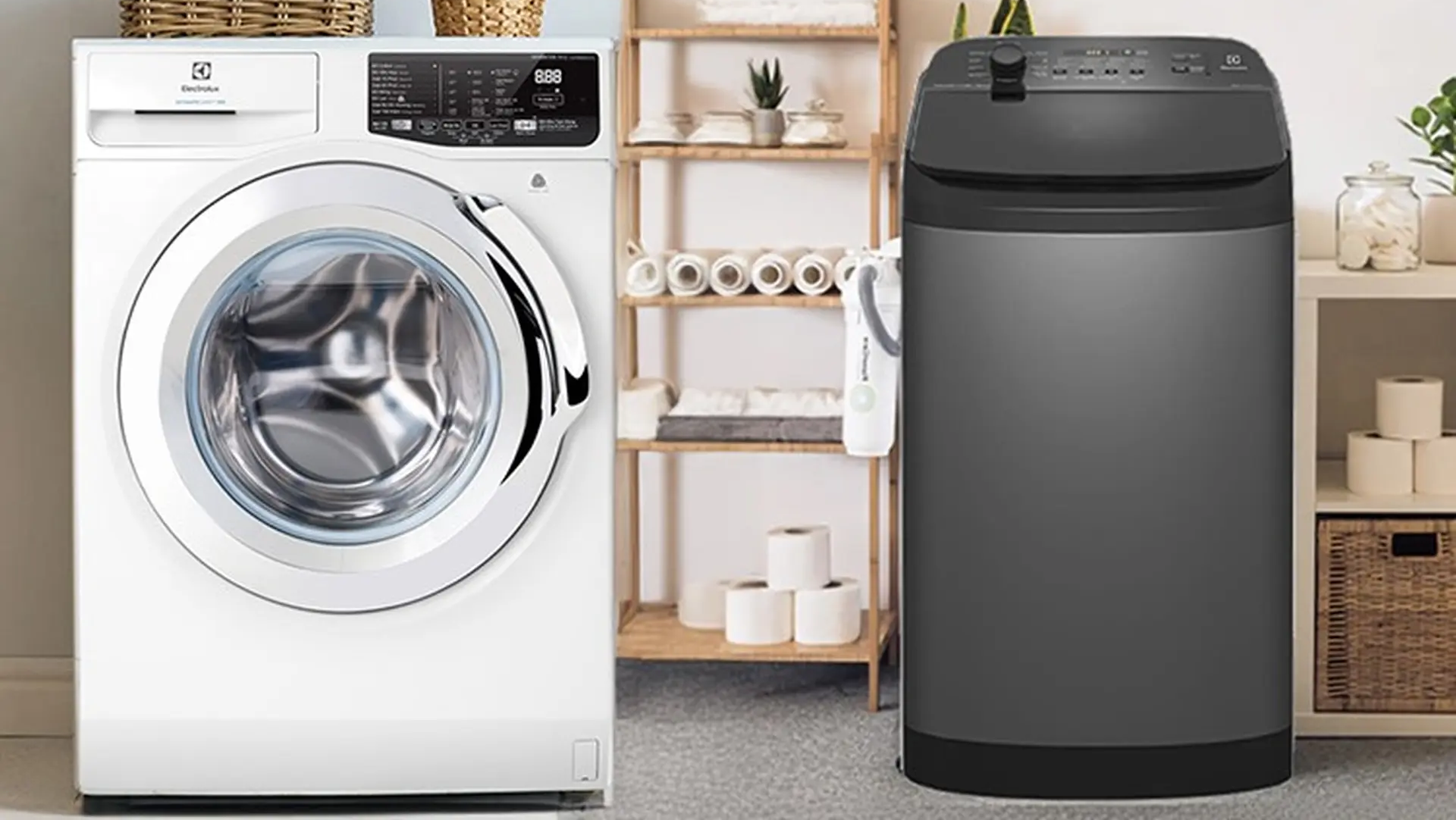 máy giặt cửa trước và cửa trên
